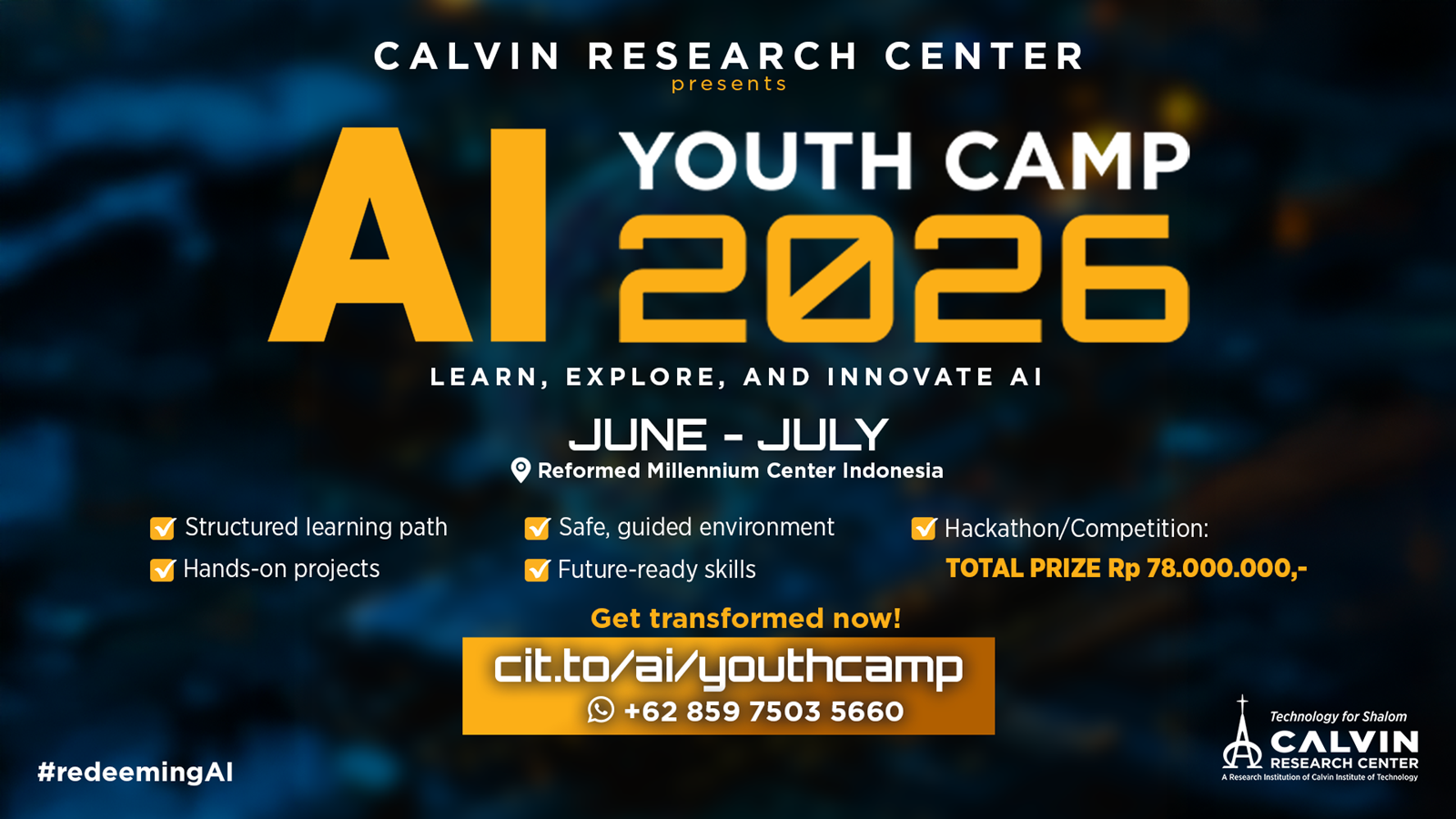 Calvin Research Center - AI Youth Camp 2026