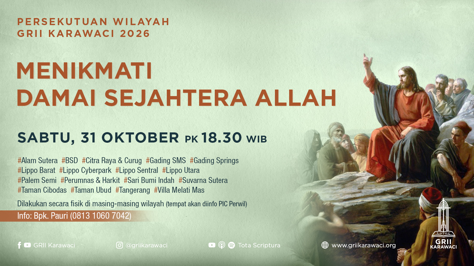 GRII Karawaci - Persekutuan Wilayah (Menikmati Damai Sejahtera Allah)